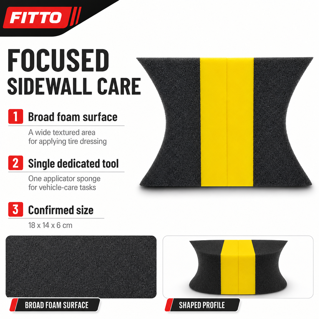 144 Pieces Tire Dressing Applicator Sponge, Foam Car Care Tool for Tire Sidewalls, 1 Piece, 18 x 14 x 6 cm