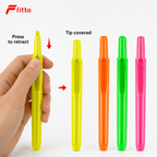 72 Pieces Retractable Highlighter Markers, Assorted Neon Colours, 4-Pack