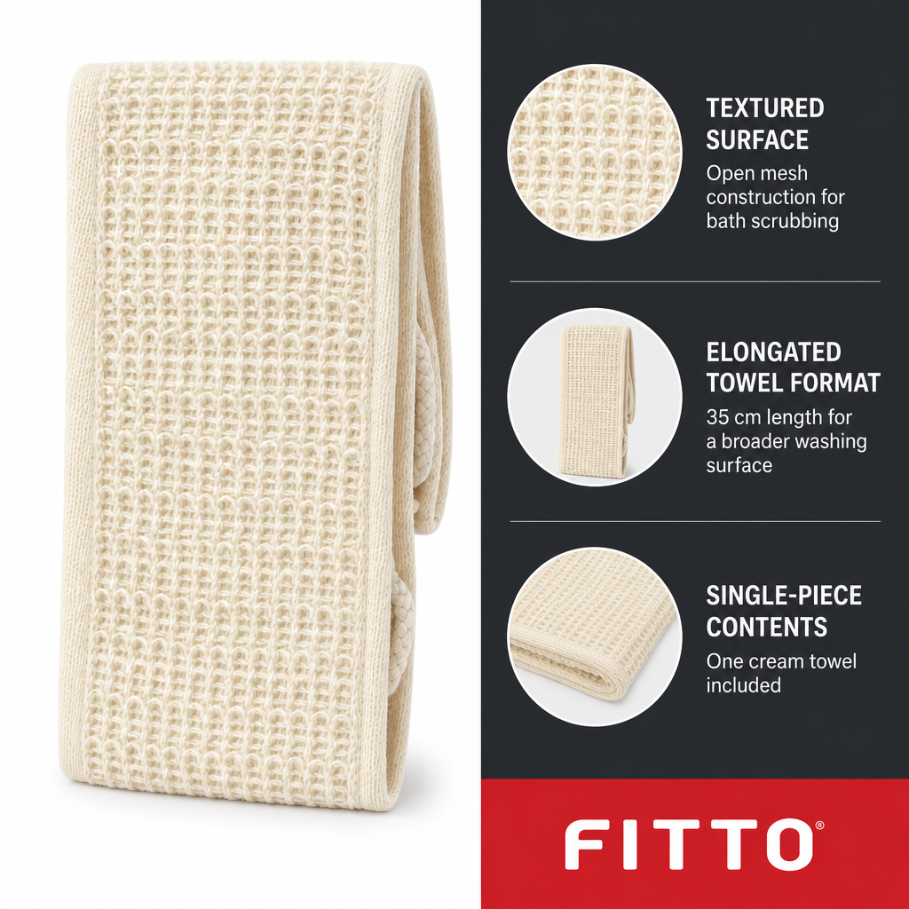 144 Pieces Cream Exfoliating Mesh Bath Scrub Towel, 35 cm, 1 Piece