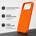 120 Pieces Silicone Magnetic Phone Cases with Raised Camera Protection, Orange