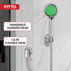 120 Pieces Hand Shower Head with 1.5 m Flexible Hose, Green and Chrome