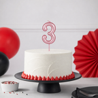 240 Pieces Number 3 Happy Birthday Cake Candle, 6 cm, Single Party Decoration