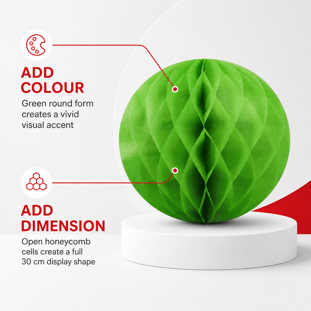 240 Pieces Green Paper Honeycomb Ball Decoration, 30 cm, 1 Piece