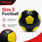 96 Pieces Football Size 3, Black Ball with Coloured Panels for Training, Practice and Recreational Play