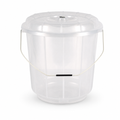 96 Pieces Transparent Plastic Bucket with Lid and Carry Handle, 17 Litre