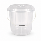 96 Pieces Transparent Plastic Bucket with Lid and Carry Handle, 17 Litre