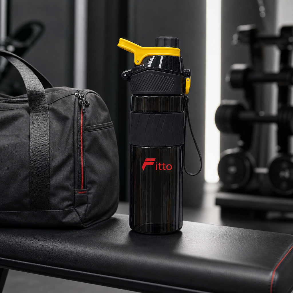 96 Pieces Sports Water Bottles with Flip Top Lid and Carry Strap, 800 ml, Black, 1 Piece