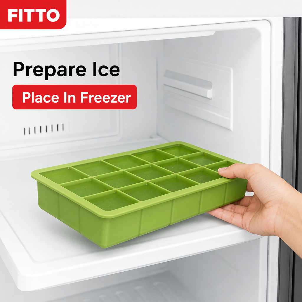 96 Pieces Ice Cube Tray, Green, 28 x 12 x 4 cm