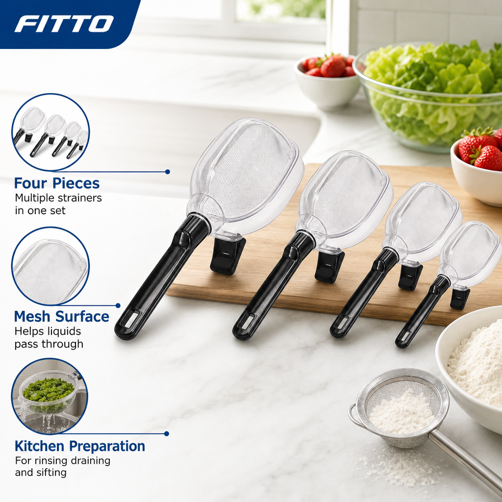240 Pieces Plastic Mesh Strainer Set, 4-Piece Kitchen Sieve Collection