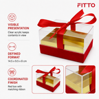96 Pieces Red Rectangular Acrylic Presentation Box with Ribbon, 14.5 x 9.5 x 8 cm, 1 Piece
