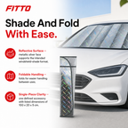 96 Pieces Metallic Foldable Reflective Windshield Sun Shade, Silver Geometric Design, 100 x 20 x 5 cm
