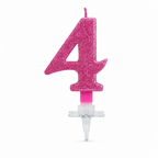 240 Pieces Assorted Colour Sparkling Number 4 Cake Candle, 3 in, Clip Base, 1 Piece