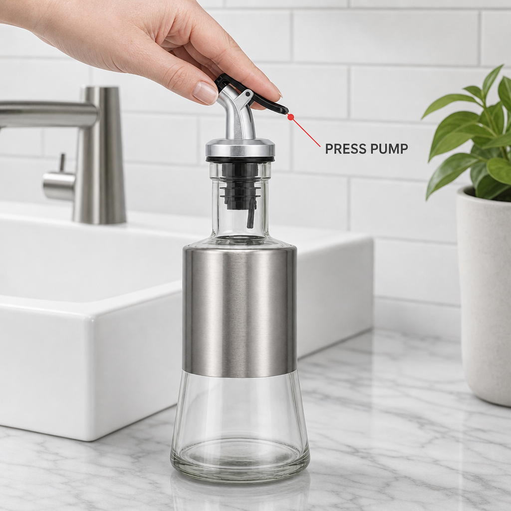144 Pieces Soap Dispensers with Pump, Clear Body and Silver Finish, 1 Piece
