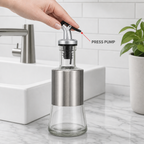 144 Pieces Soap Dispensers with Pump, Clear Body and Silver Finish, 1 Piece