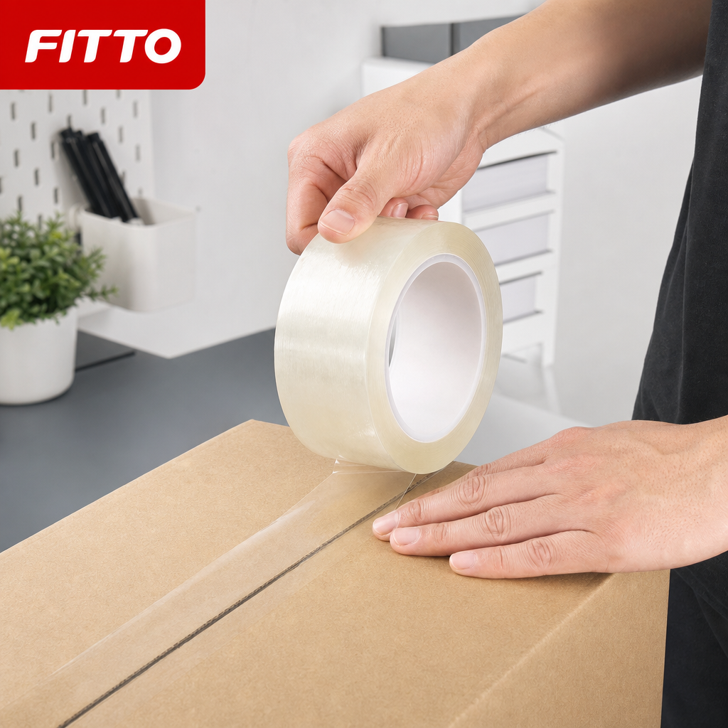 240 Pieces Crystal Clear Self-Adhesive Tapes, 48 mm x 50 yd Roll for Home, Office and Packing Use, 1 Roll