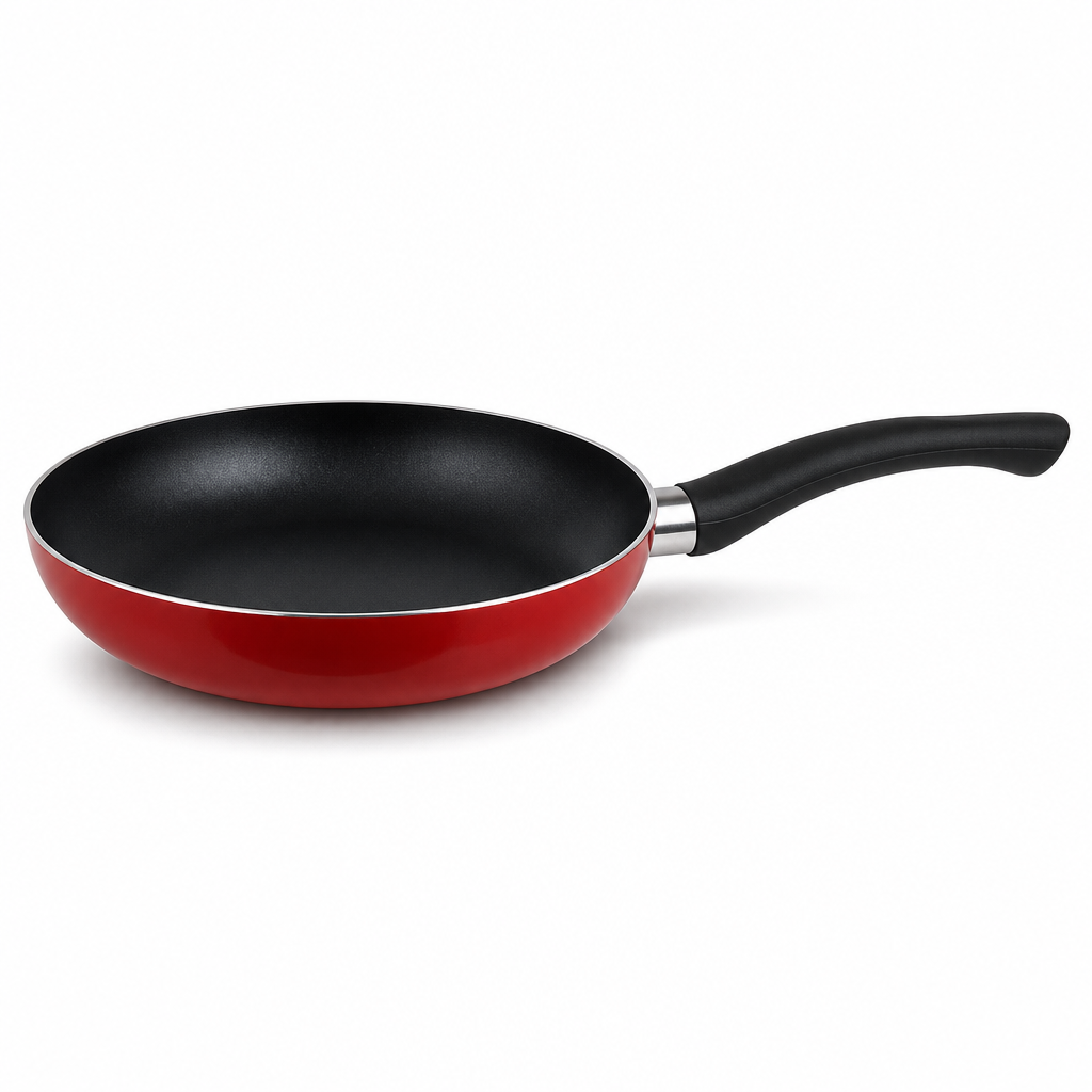 72 Pieces Red 18 cm Aluminium Non-Stick Frying Pan with Black Handle
