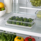 96 Pieces Clear Rectangular Food Storage Containers with Lid and Drain Insert, 27 × 15 × 5 cm