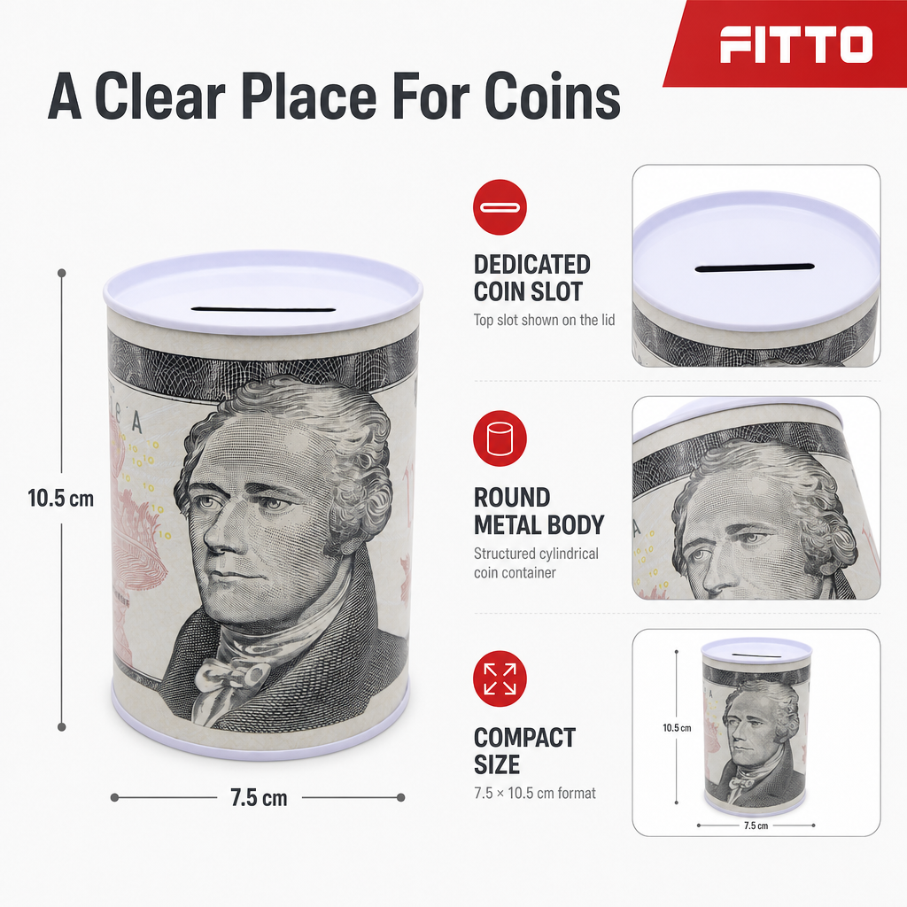 240 Pieces Money Saving Boxes, Round Metal Coin Bank with Dollar Design, 7.5 × 10.5 cm