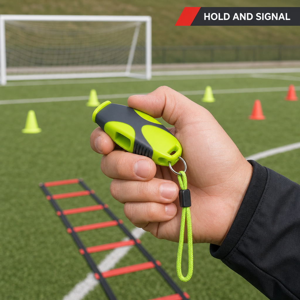 96 Pieces Pealess Sports Whistles with Lanyard, Lime Green and Black