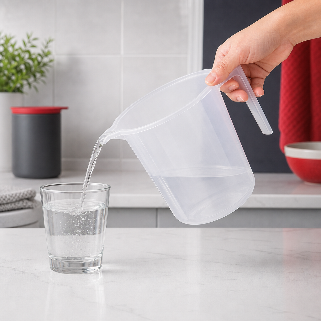 144 Pieces Transparent Plastic Pouring Mug with Handle, 1.5 Litre