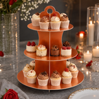 120 Pieces Rose Gold 3-Tier Cupcake Stands, Dessert Display Tower, 1 Piece, 30 x 25 x 4 cm