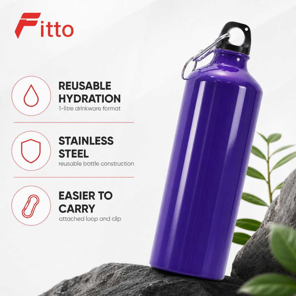 120 Pieces Vacuum Flask Water Bottle, 1-Litre Stainless Steel Drinkwares, Silver or Violet, 1 Piece