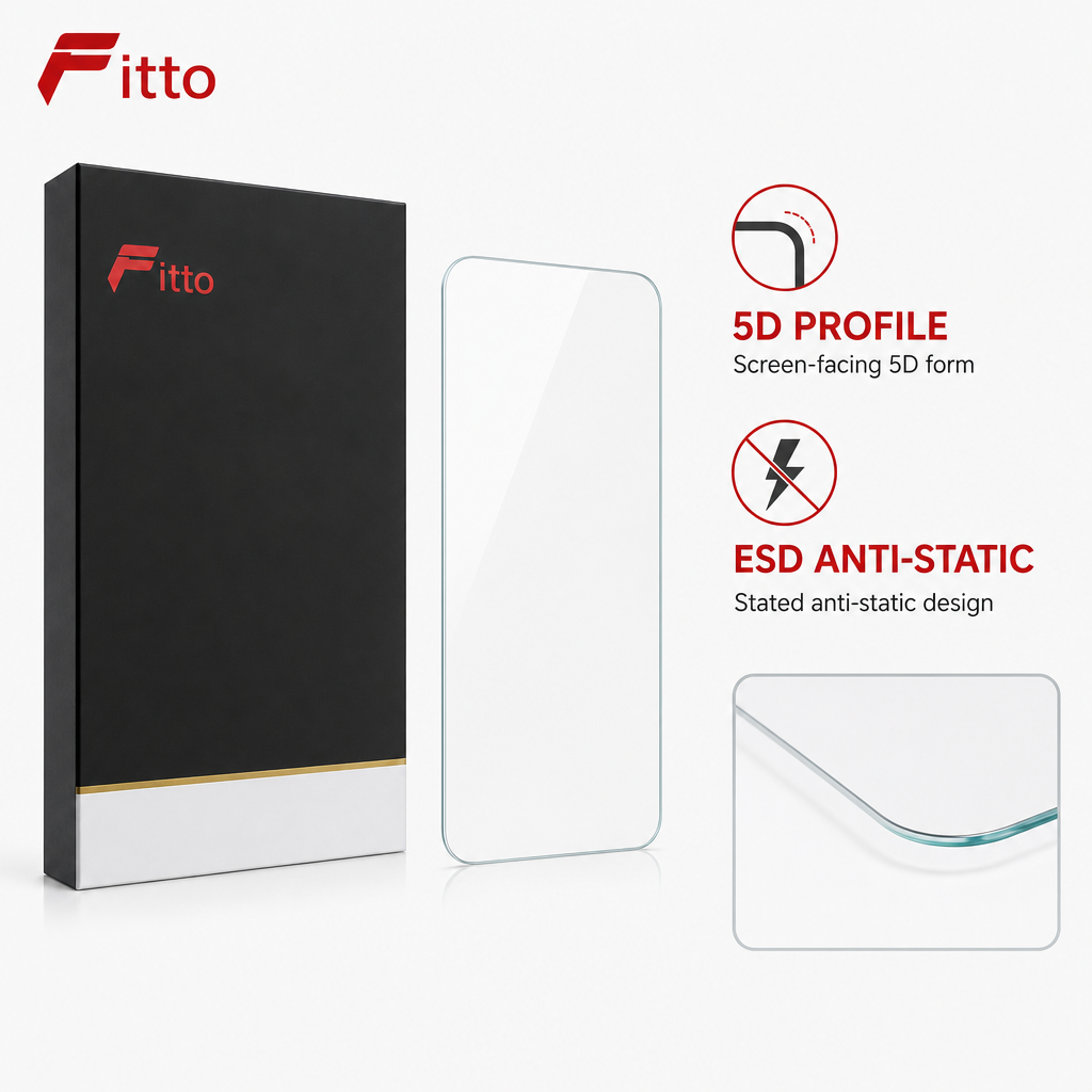 96 Pieces 5D Tempered Glass Screen Protectors with ESD Anti-Static Design, 1 Pack