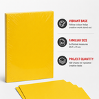 96 Pieces Yellow A4 180 GSM Colour Board, 29.7 x 21 cm, 100 Sheets for Drawing and Crafts