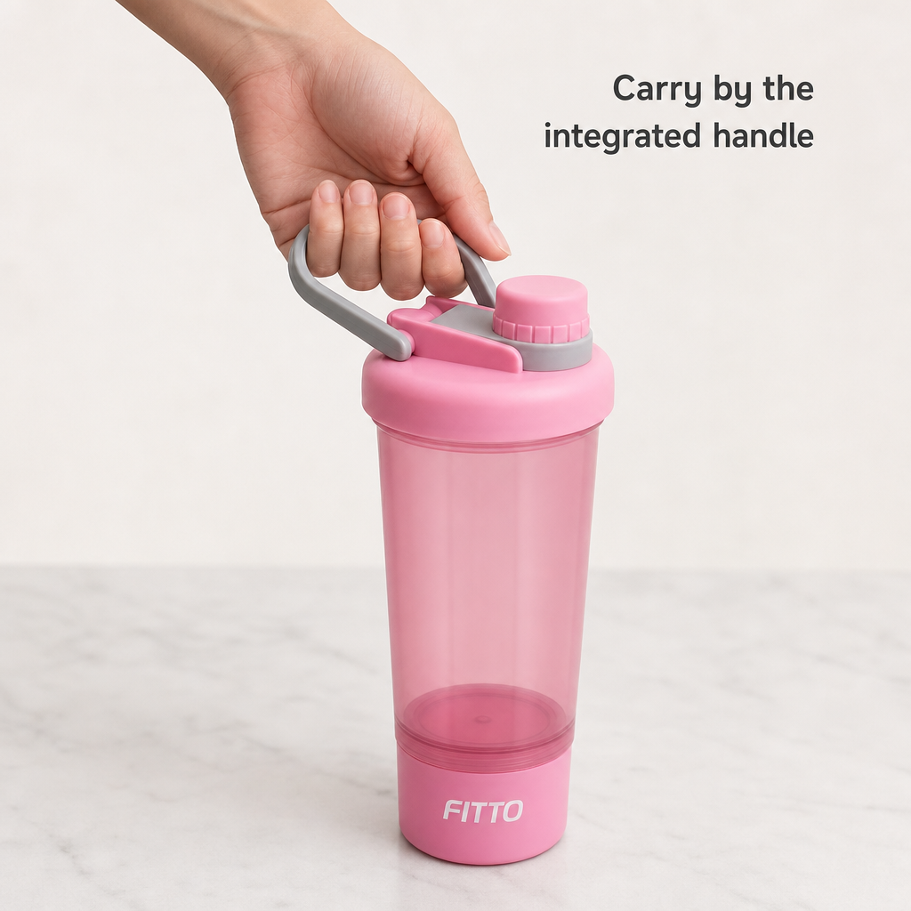 96 Pieces Pink Portable Plastic Water Bottle with Flip Lid and Carry Handle