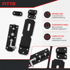 240 Pieces Heavy-Duty Door Latch and Bolt Set, 15 cm, Black and Silver, 1 Set