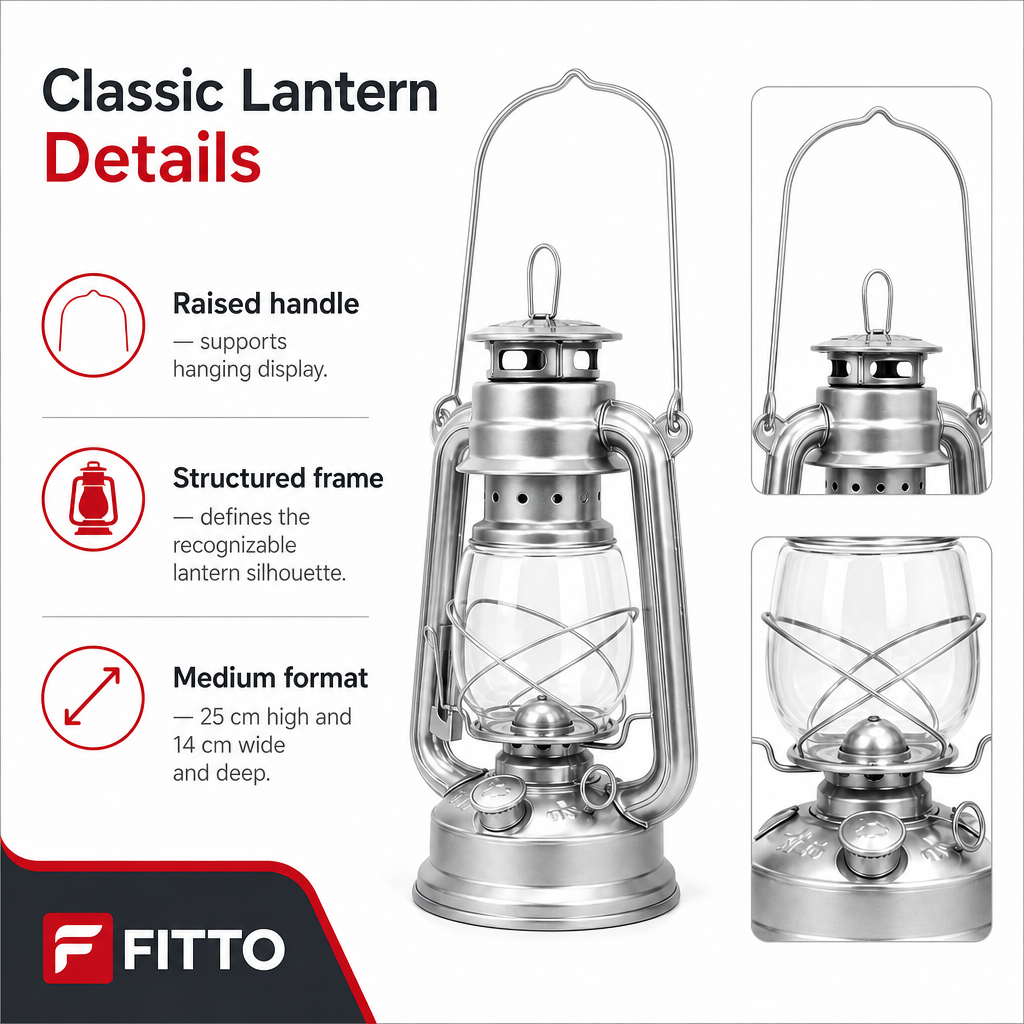 96 Pieces Metal Hurricane Lanterns, Medium Silver, 25 cm, Decorative Hanging Table Lantern