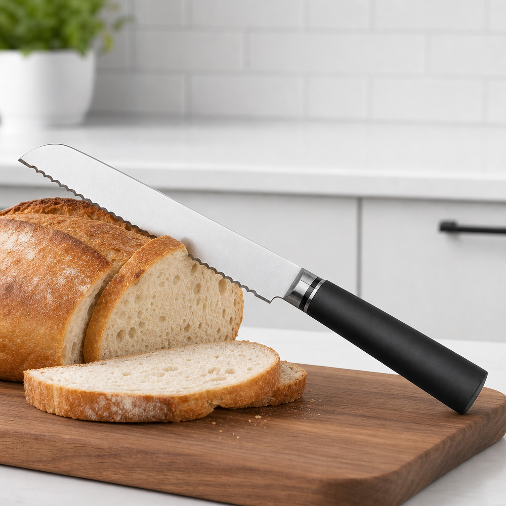 72 Pieces Bread Knife, 8 Inch Serrated Blade with Black Handle