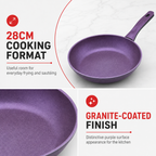 72 Pieces Granite-Coated Fry Pan, 28cm Round Cookwares for Stovetop Cooking