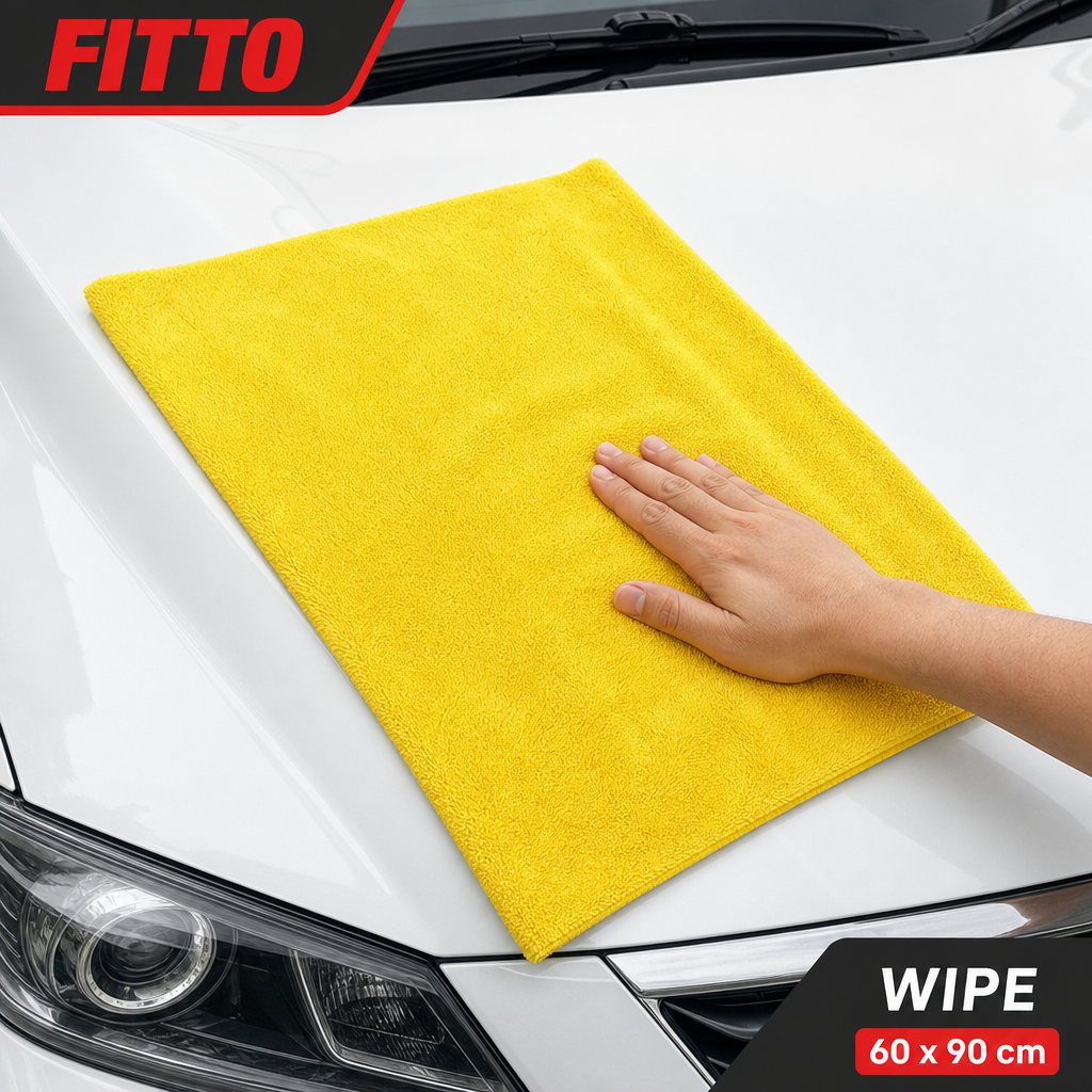 96 Pieces 500 GSM Microfiber Cleaning Cloth, No Stitching, 60 x 90 cm, Yellow