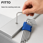 96 Pieces Long Hex Key Set, Metric Allen Keys 1.5–10 mm, Blue and Silver, 9 Pieces