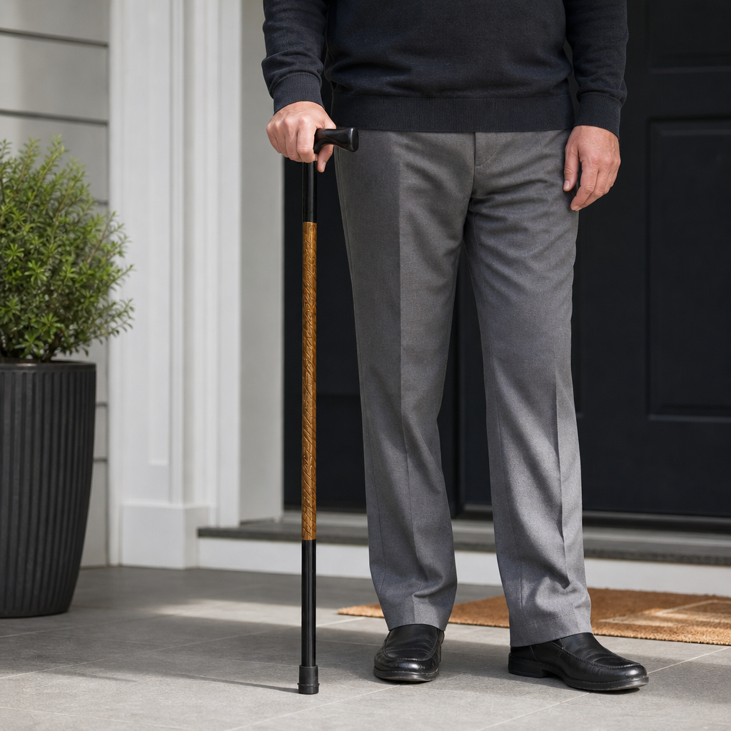 96 Pieces Wooden Walking Canes with Curved Handle, Black, 96 cm