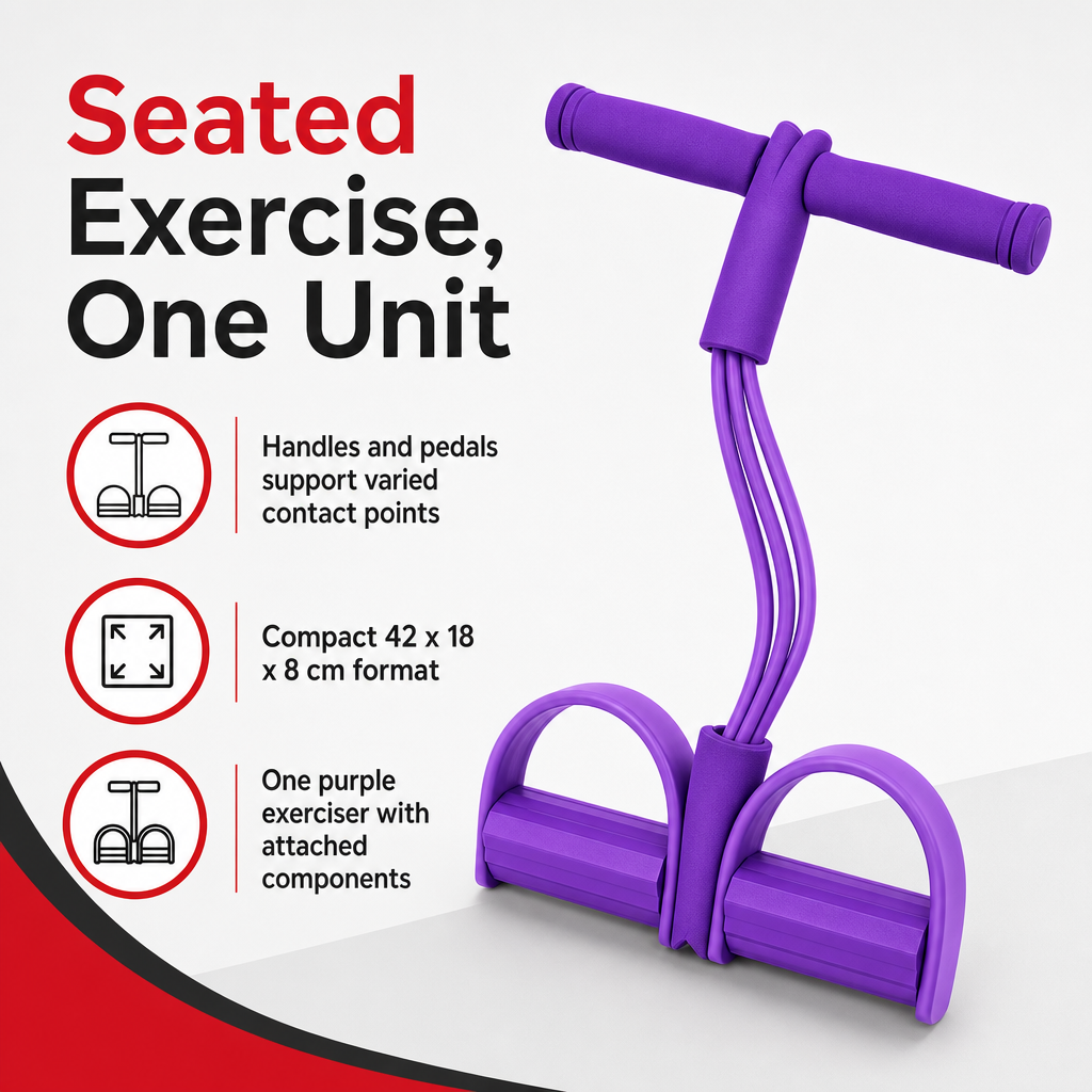 96 Pieces Pull Reducer Resistance Exerciser with Foot Pedals and Handles, Purple, 1 Piece