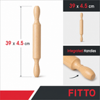 120 Pieces Wooden Rolling Pins, 39 x 4.5 cm, Single Baking Tool with Integrated Handles