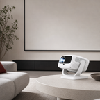 48 Pieces Portable Projectors with Built-In Rotating Stand, 8K HDR, 5G Wi-Fi, White