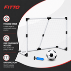 48 Pieces Portable Football Goal Set with Ball and Pump, 183 x 122 x 61 cm, Recreational Practice Equipment