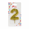 240 Pieces Number 2 Cake Candle, Gold And Silver Metallic-Look Celebration Decoration, Single Piece, 15 x 8 x 2 cm