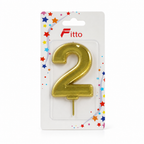 240 Pieces Number 2 Cake Candle, Gold And Silver Metallic-Look Celebration Decoration, Single Piece, 15 x 8 x 2 cm