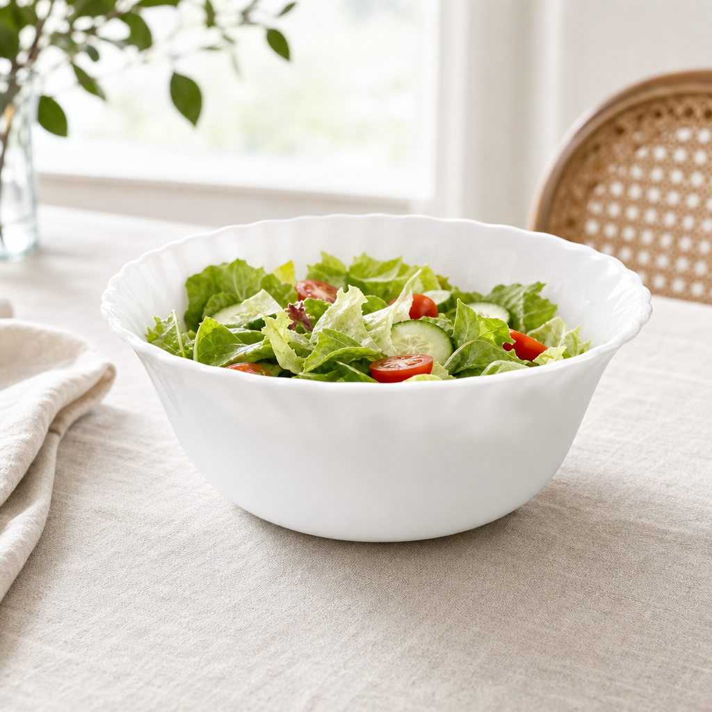 96 Pieces Opal Glass Serving Bowl, 10 Inch, White