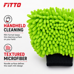 96 Pieces Car Wash Mitt, 2-in-1 Microfiber Cleaning Mitt, Green, 25 x 18 x 7 cm