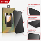 144 Pieces 5D Privacy Tempered Glass Screen Protectors for iPhone 16 Pro, 9H Hardness