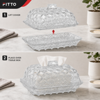 120 Pieces Decorative Glass Tissue Box Cover, Ornate Clear Tissue Dispensers, 28 x 22 x 16 cm, 1 Piece