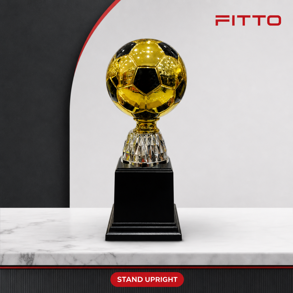 72 Pieces Plastic Football Trophy, 20 cm, Gold and Black Award Cup for Sports Recognition