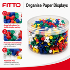96 Pieces Push Pins, Assorted Colours, 400-Pack for Notice Boards, Corkboards and Paper Displays