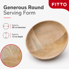 96 Pieces Wooden Serving Bowl, Round Tablewares Dish, 14 Inch