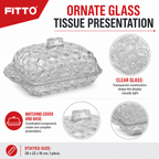 120 Pieces Decorative Glass Tissue Box Cover, Ornate Clear Tissue Dispensers, 28 x 22 x 16 cm, 1 Piece